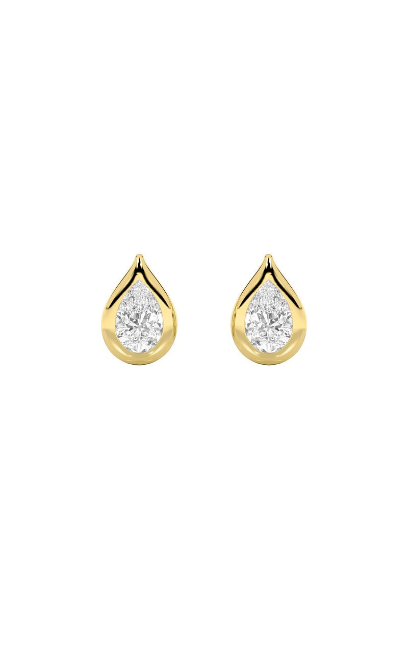 2Cttw Pear Shaped Lab Grown Diamond (F/VS) Stud Earrings in 14K Gold