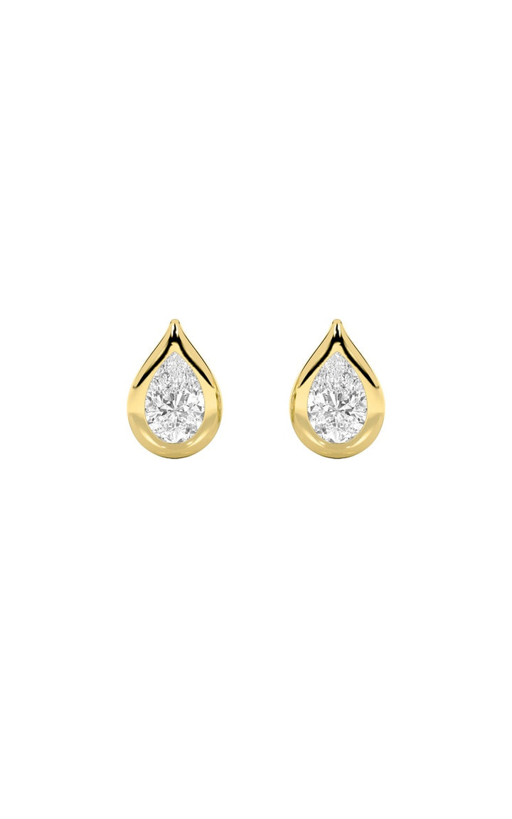 2Cttw Pear Shaped Lab Grown Diamond (F/VS) Stud Earrings in 14K Gold