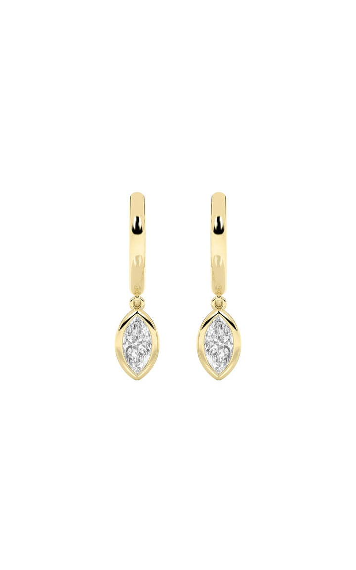 0.6Cttw Marquise Shaped Lab Grown Diamond (F/VS) Dangle Earrings in 14K Gold