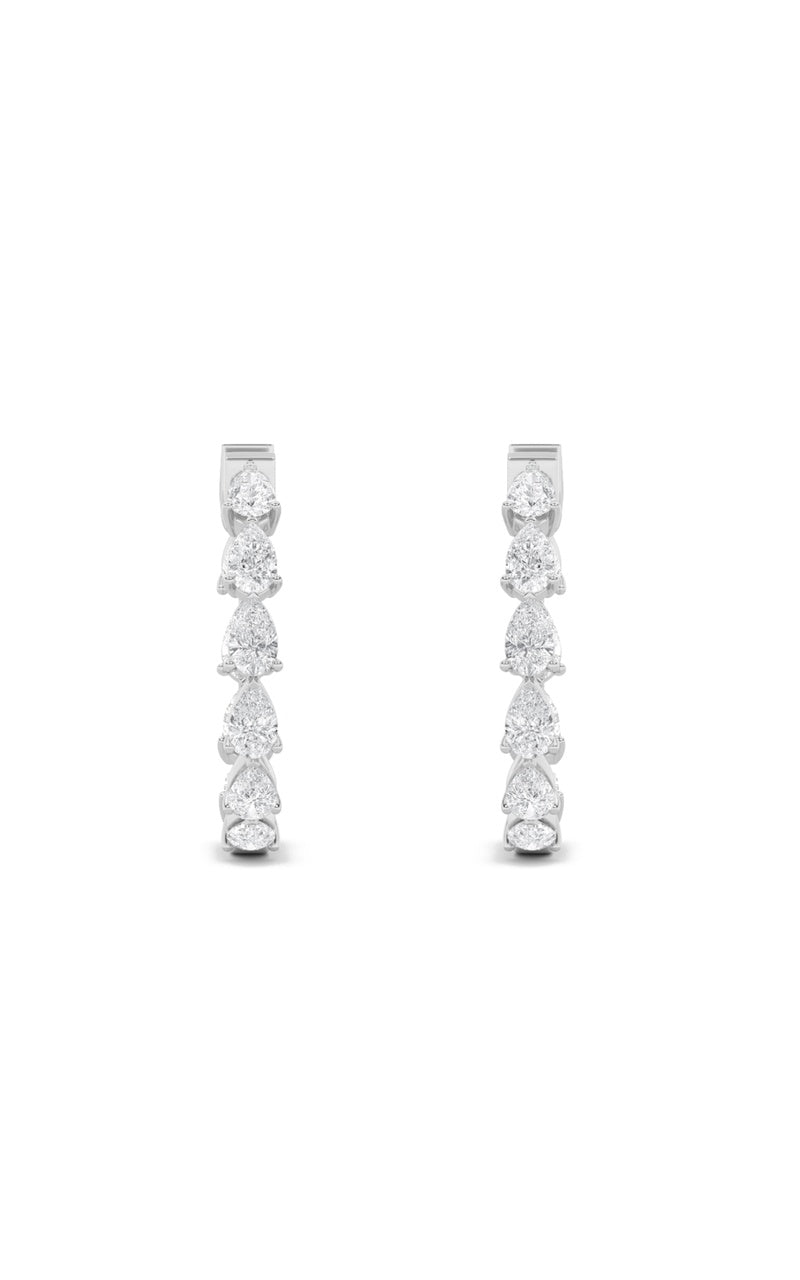 4Cttw Pear Shaped Lab Grown Diamond (F/VS) Inside Out Hoop Earrings in 14K Gold