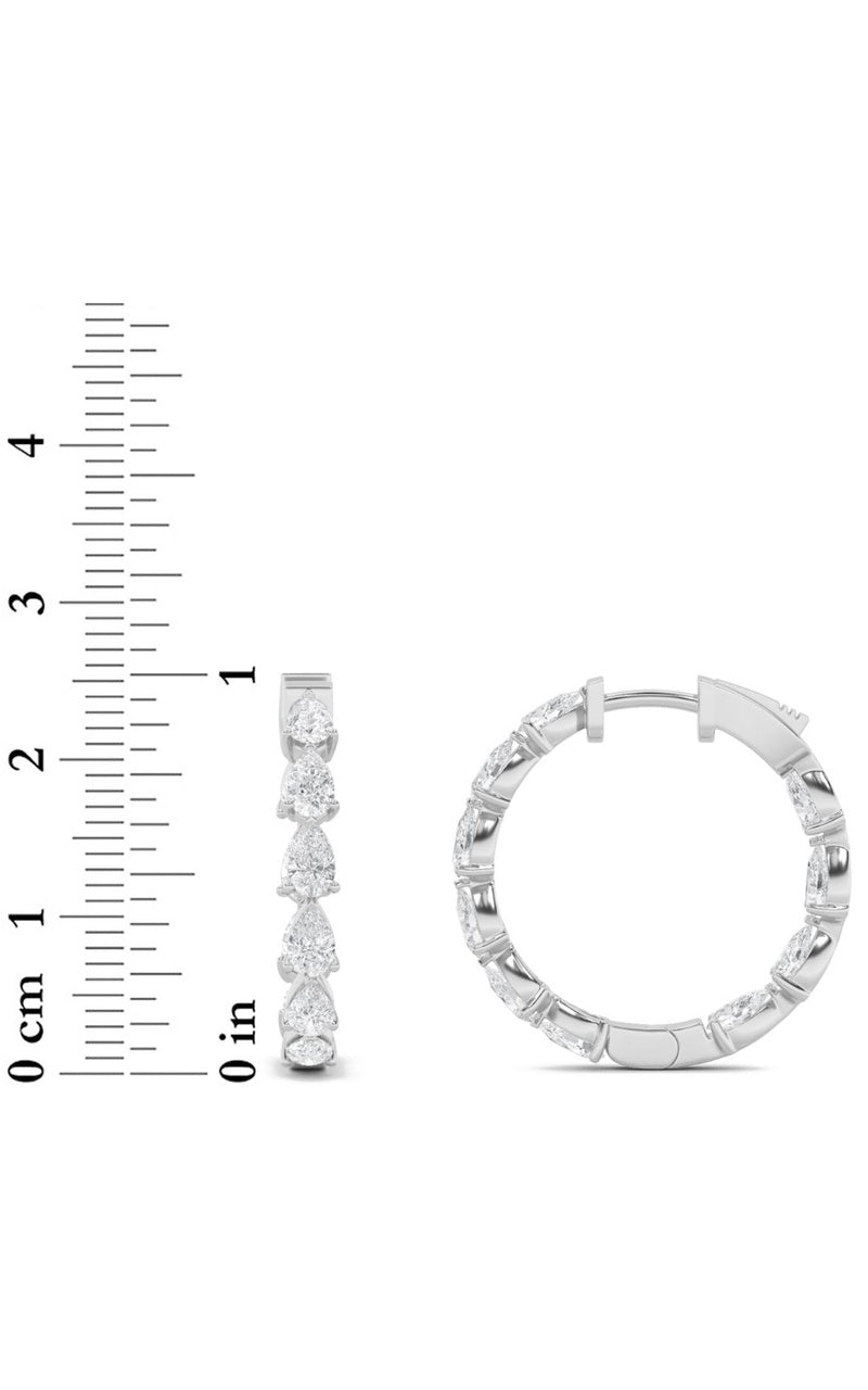 4Cttw Pear Shaped Lab Grown Diamond (F/VS) InsideOut Hoop Earrings in 14K Gold
