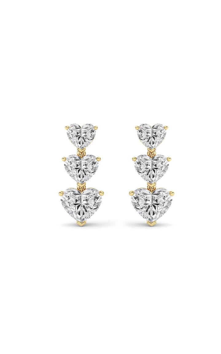 16Cttw Heart Shaped Lab Grown Diamond (F/VS ) Earrings in 14K Gold