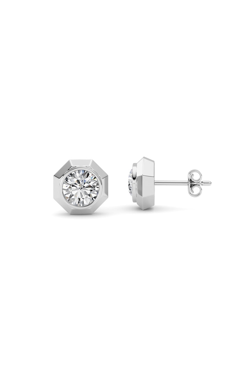 2Cttw Round Shaped Lab Grown Diamond (F/VS ) Stud Earrings in 14K Gold