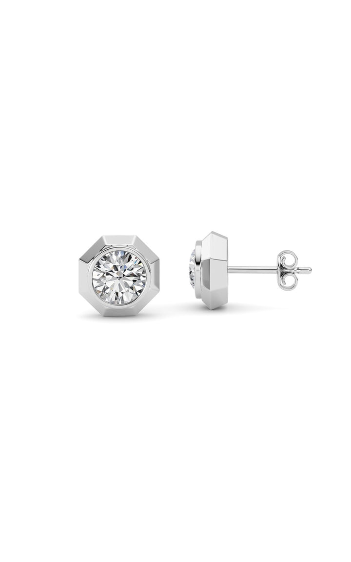 2Cttw Round Shaped Lab Grown Diamond (F/VS ) Stud Earrings in 14K Gold