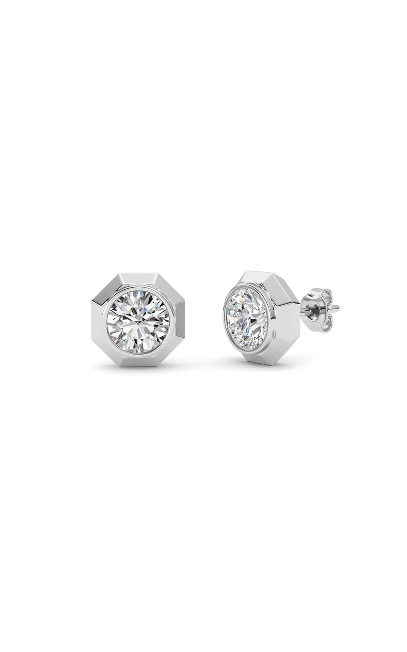 2Cttw Round Shaped Lab Grown Diamond (F/VS ) Stud Earrings in 14K Gold