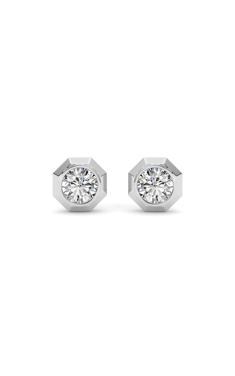 2Cttw Round Shaped Lab Grown Diamond (F/VS ) StudEarrings in 14K Gold