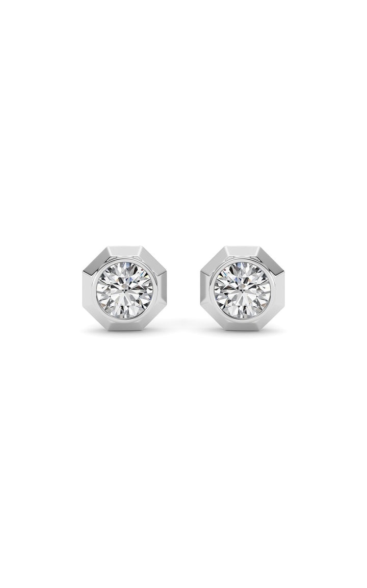 2Cttw Round Shaped Lab Grown Diamond (F/VS ) StudEarrings in 14K Gold