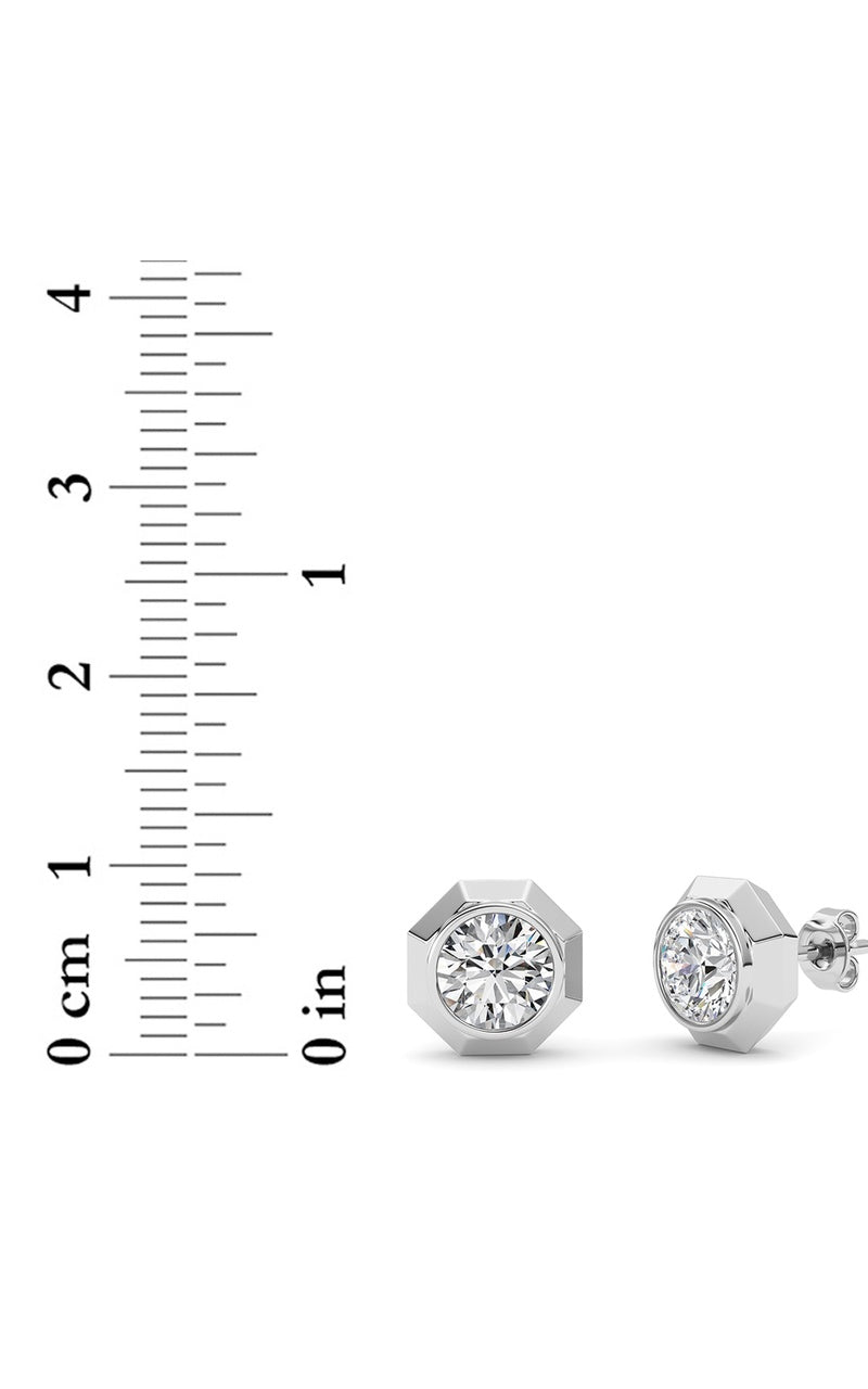 2Cttw Round Shaped Lab Grown Diamond (F/VS ) StudEarrings in 14K Gold