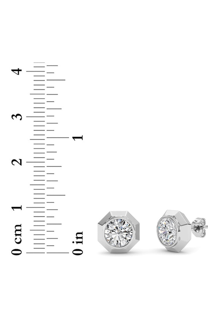2Cttw Round Shaped Lab Grown Diamond (F/VS ) StudEarrings in 14K Gold