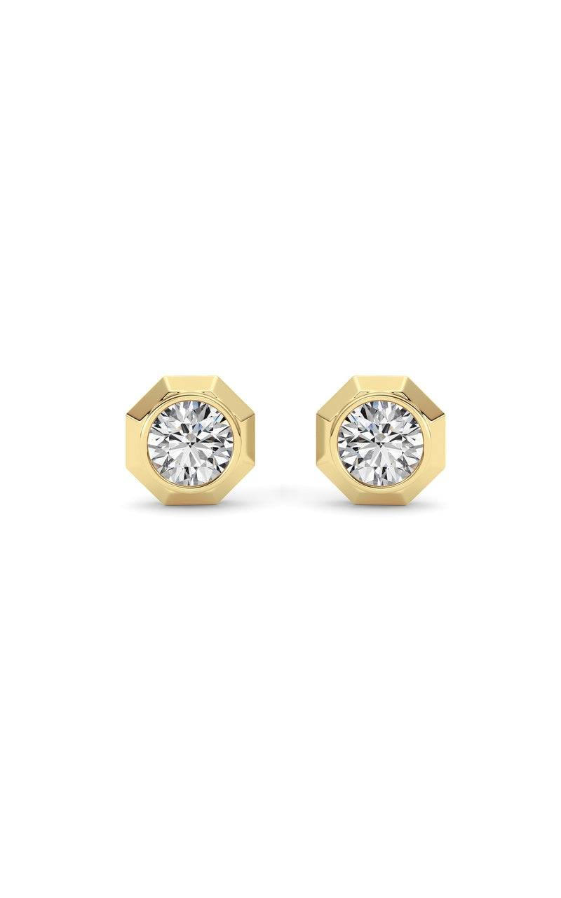 2Cttw Round Shaped Lab Grown Diamond (F/VS ) StudEarrings in 14K Gold