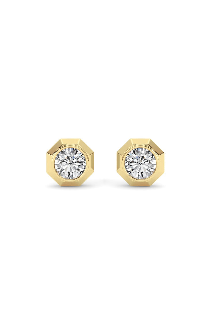 2Cttw Round Shaped Lab Grown Diamond (F/VS ) StudEarrings in 14K Gold