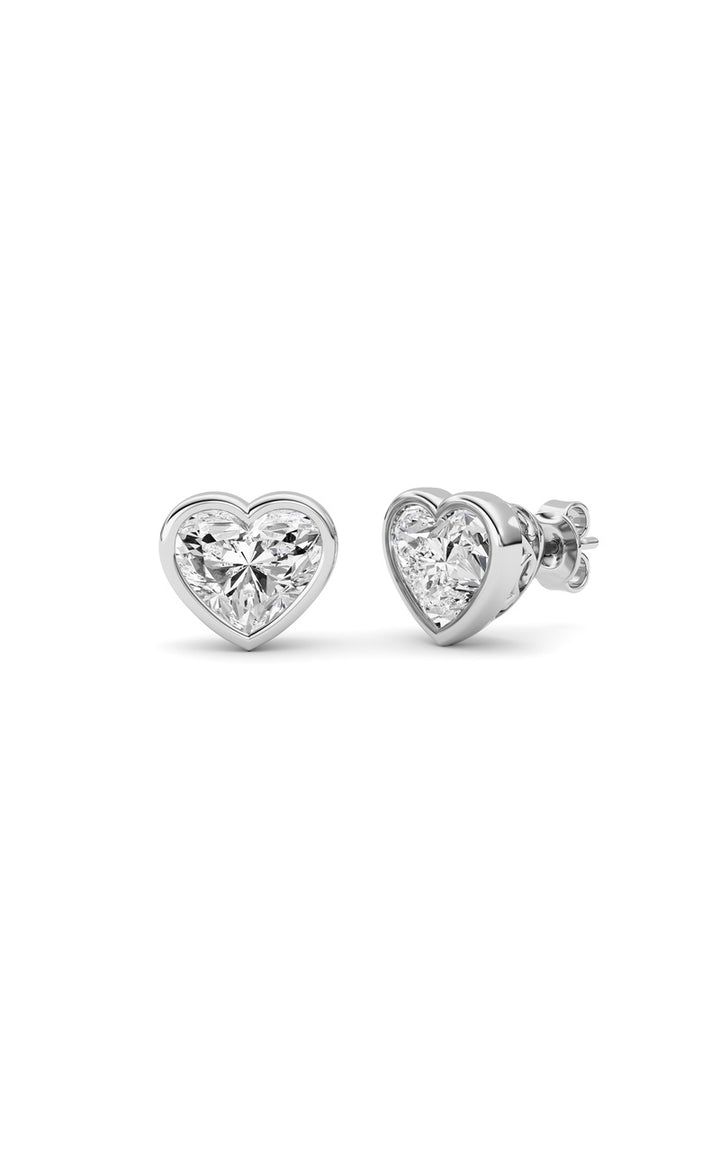 6Cttw Heart Shaped Lab Grown Diamond (F/VS ) Stud Earrings in 14K Gold