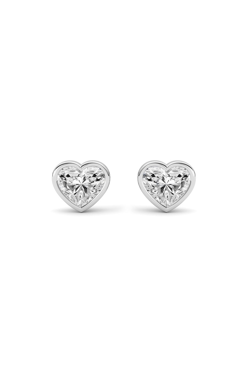 6Cttw Heart Shaped Lab Grown Diamond (F/VS ) Stud Earrings in 14K Gold