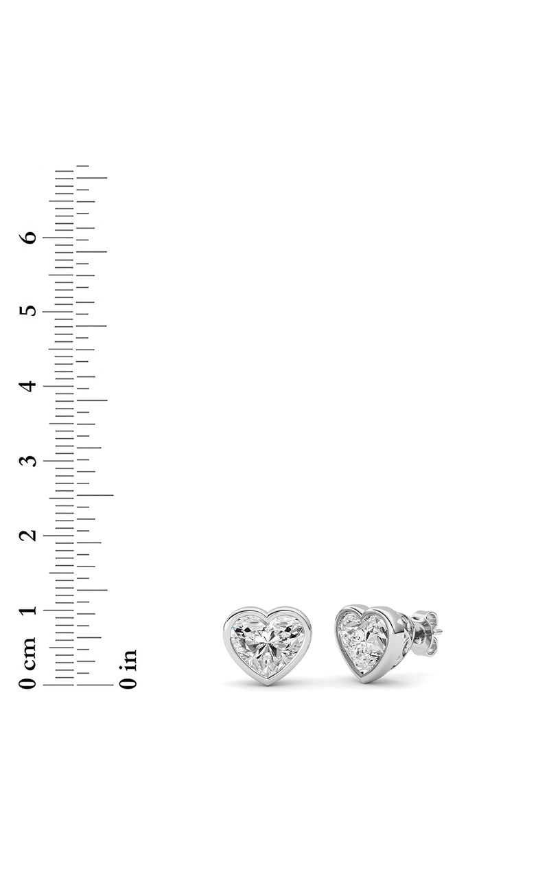 6Cttw Heart Shaped Lab Grown Diamond (F/VS ) Stud Earrings in 14K Gold