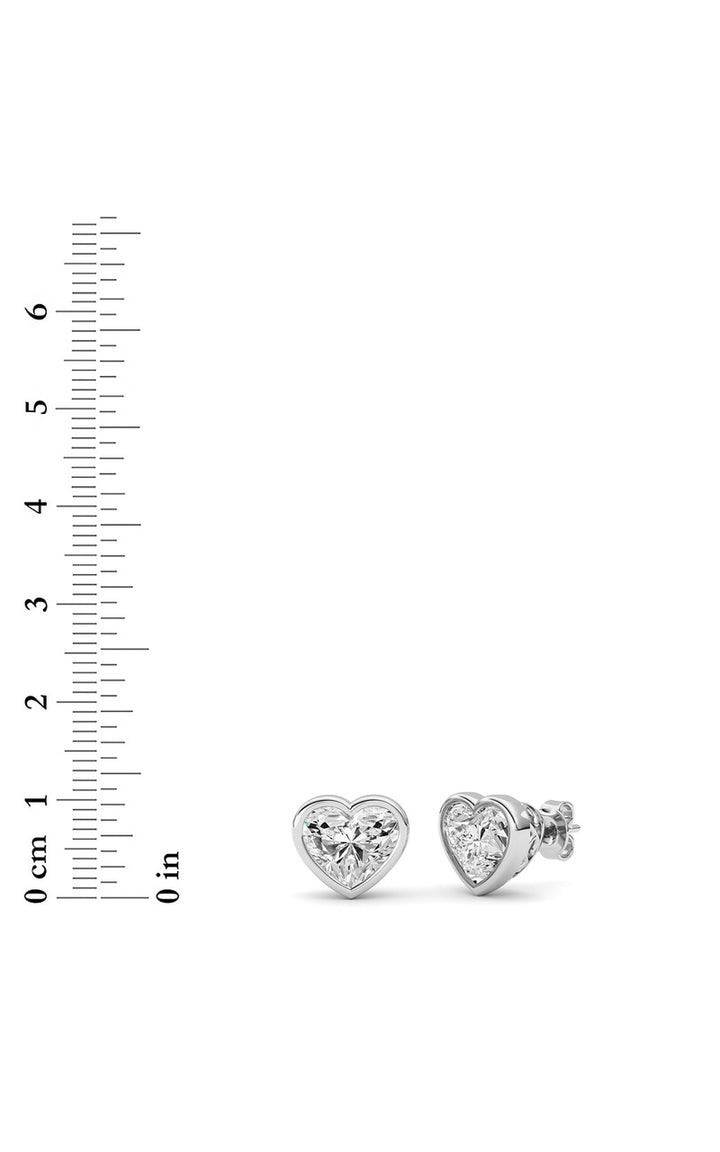 6Cttw Heart Shaped Lab Grown Diamond (F/VS ) Stud Earrings in 14K Gold