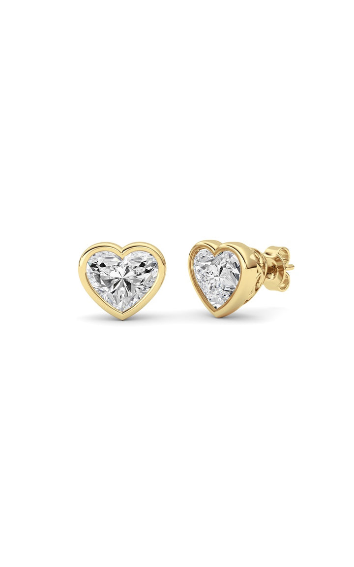 6Cttw Heart Shaped Lab Grown Diamond (F/VS ) Stud Earrings in 14K Gold
