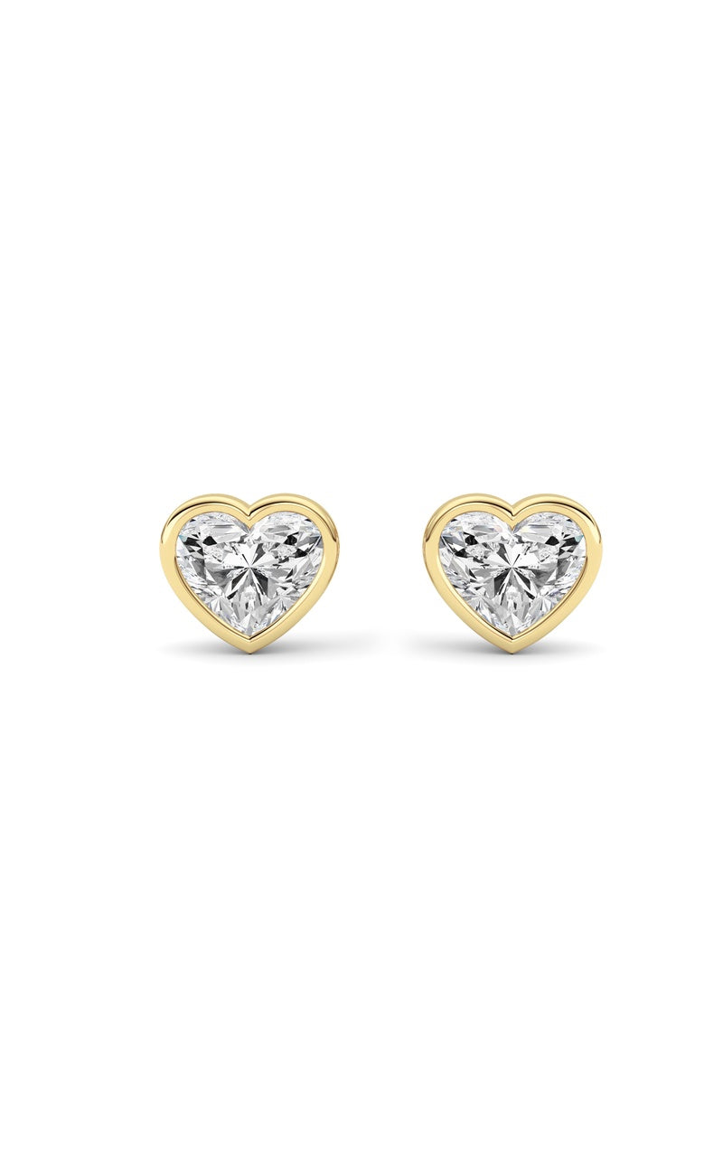 6Cttw Heart Shaped Lab Grown Diamond (F/VS ) Stud Earrings in 14K Gold