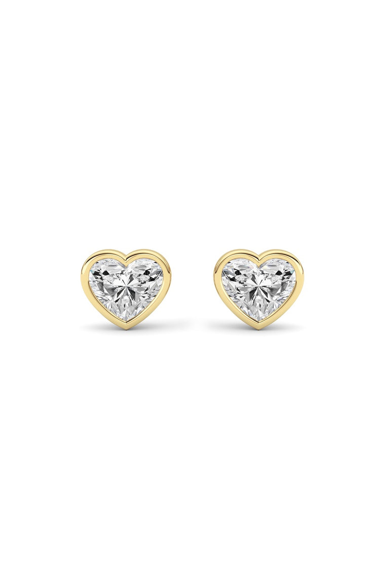 6Cttw Heart Shaped Lab Grown Diamond (F/VS ) Stud Earrings in 14K Gold
