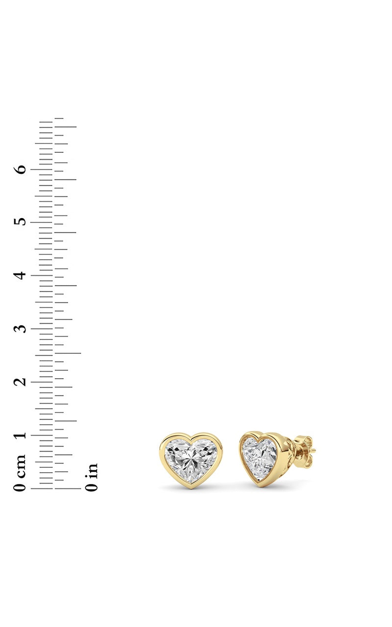 6Cttw Heart Shaped Lab Grown Diamond (F/VS ) Stud Earrings in 14K Gold