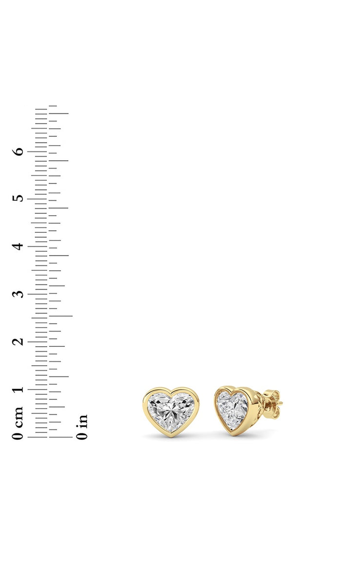 6Cttw Heart Shaped Lab Grown Diamond (F/VS ) Stud Earrings in 14K Gold