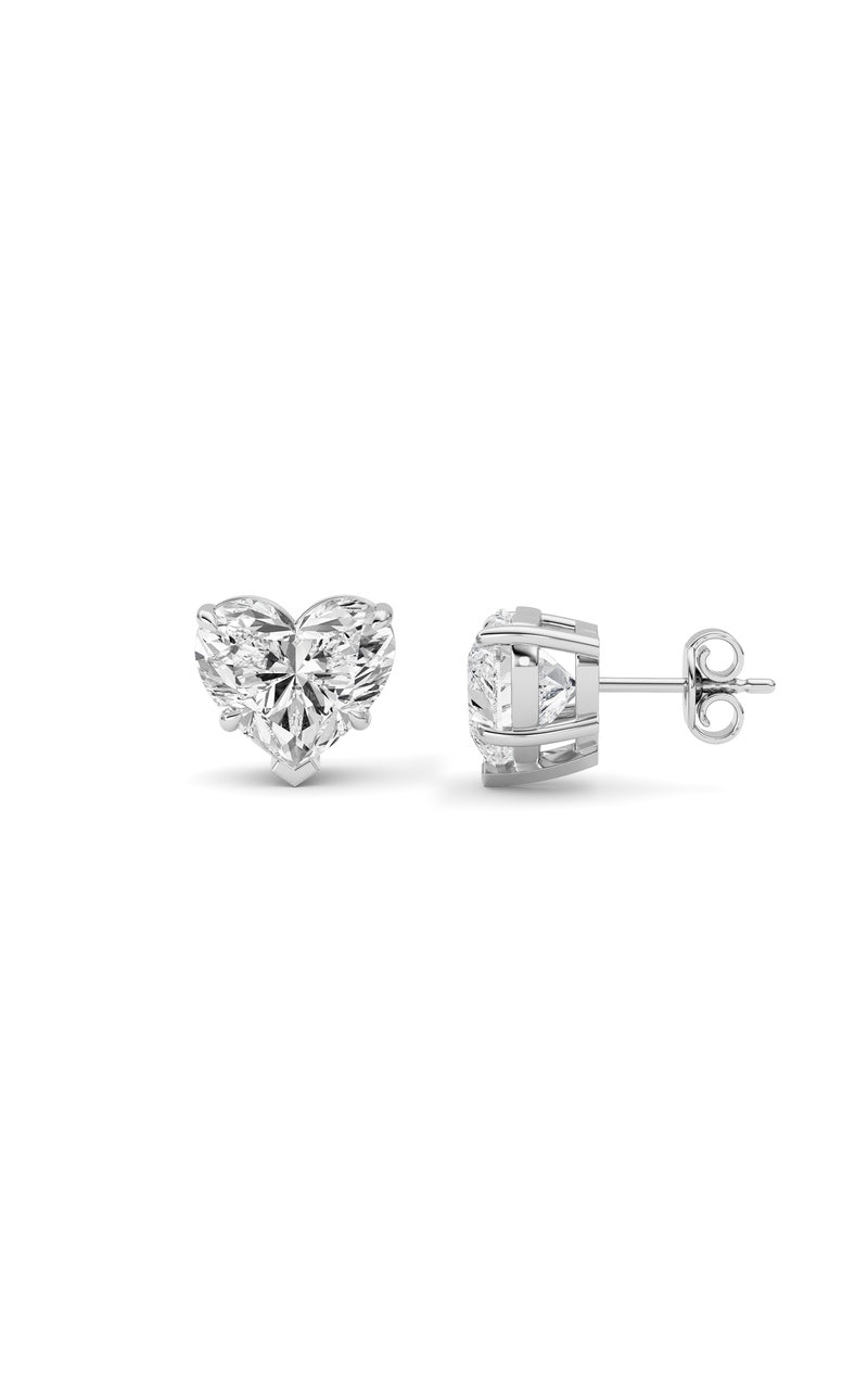 8Cttw Heart Shaped Lab Grown Diamond (F/VS ) Stud Earrings in 14K Gold