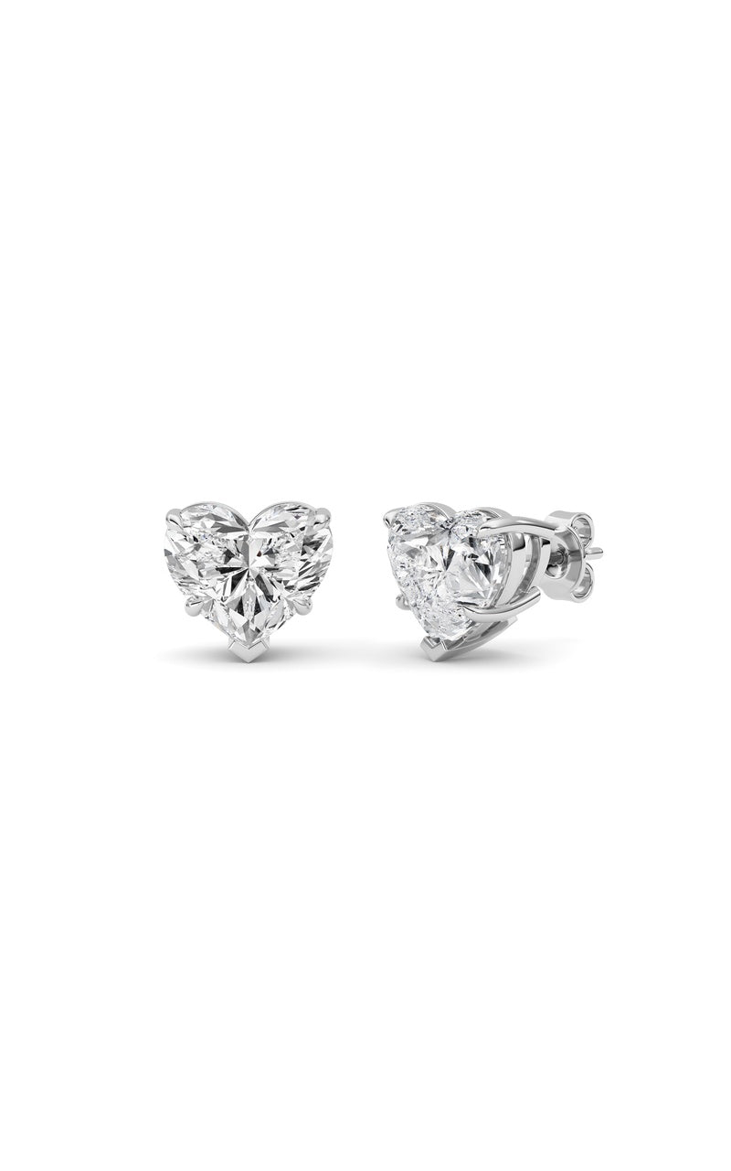 8Cttw Heart Shaped Lab Grown Diamond (F/VS ) Stud Earrings in 14K Gold