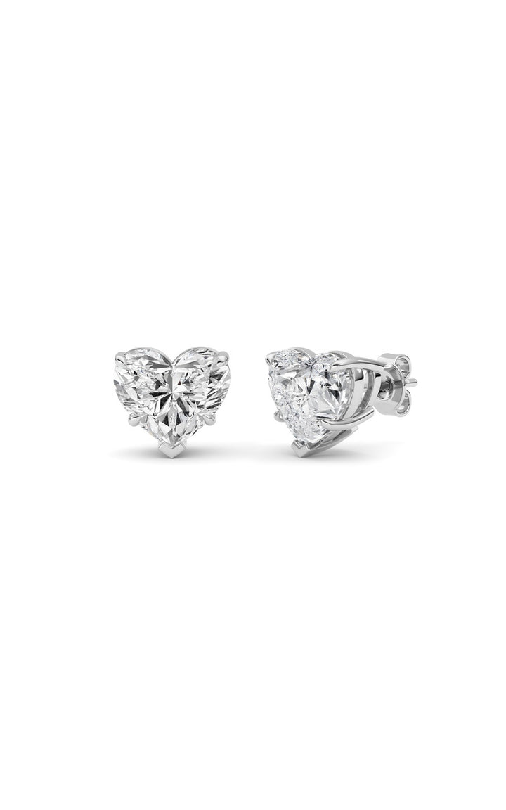 8Cttw Heart Shaped Lab Grown Diamond (F/VS ) Stud Earrings in 14K Gold