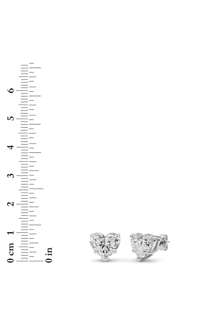 8Cttw Heart Shaped Lab Grown Diamond (F/VS ) Stud Earrings in 14K Gold