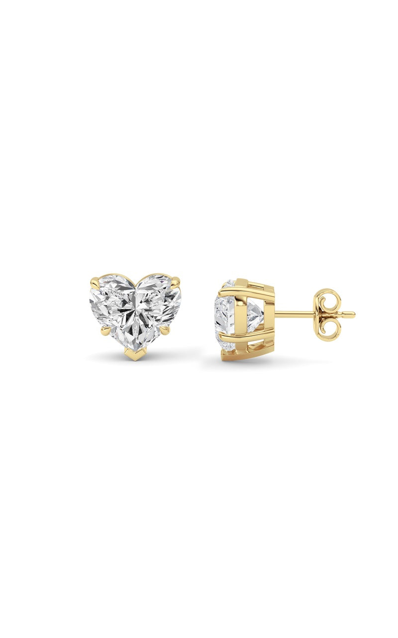 8Cttw Heart Shaped Lab Grown Diamond (F/VS ) Stud Earrings in 14K Gold