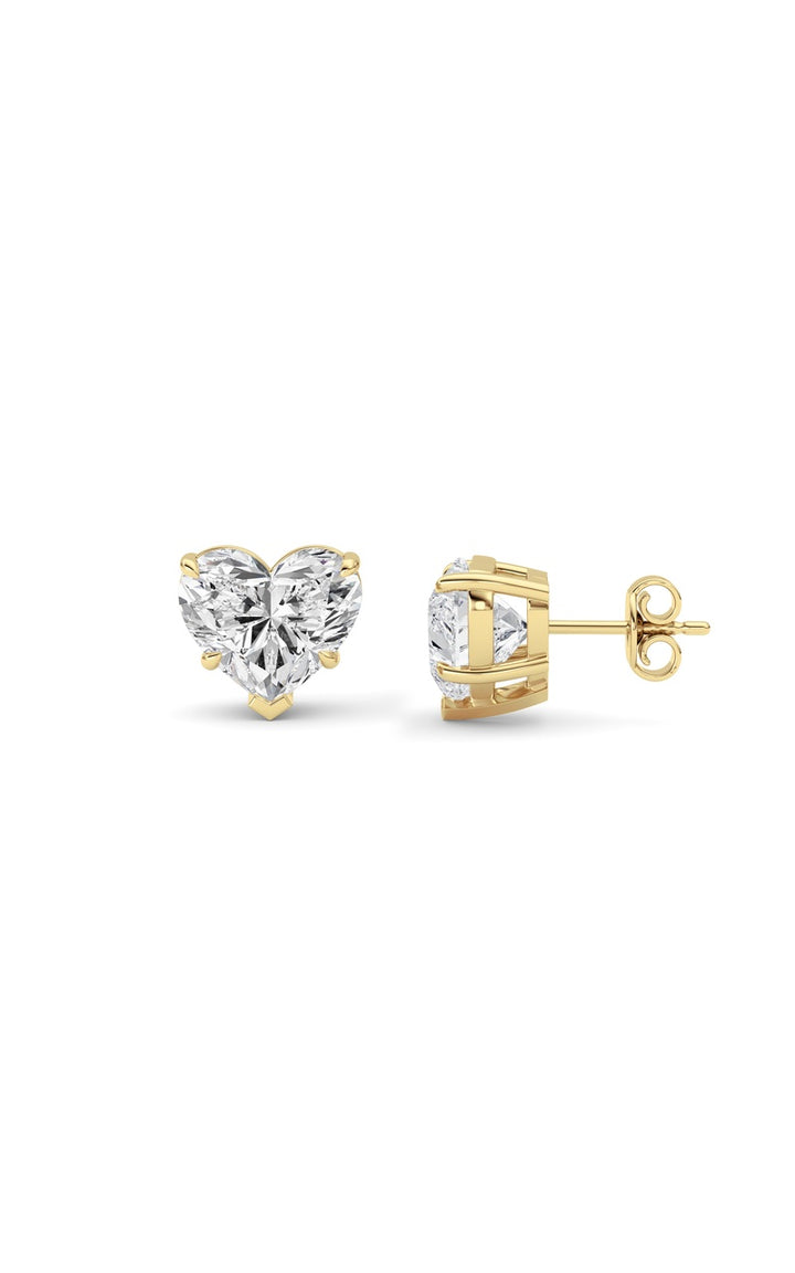 8Cttw Heart Shaped Lab Grown Diamond (F/VS ) Stud Earrings in 14K Gold