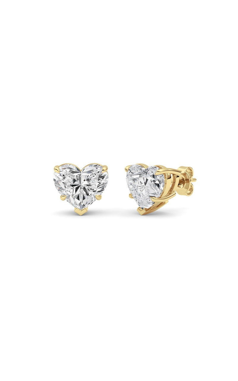 8Cttw Heart Shaped Lab Grown Diamond (F/VS ) Stud Earrings in 14K Gold