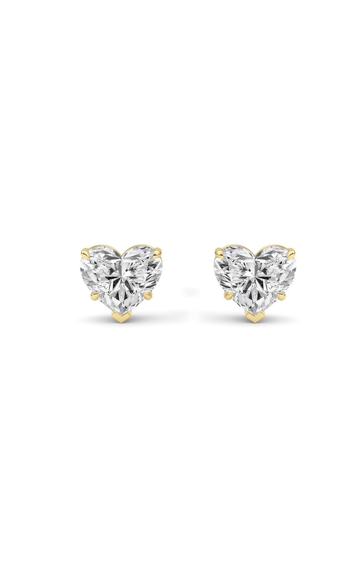 8Cttw Heart Shaped Lab Grown Diamond (F/VS ) Stud Earrings in 14K Gold