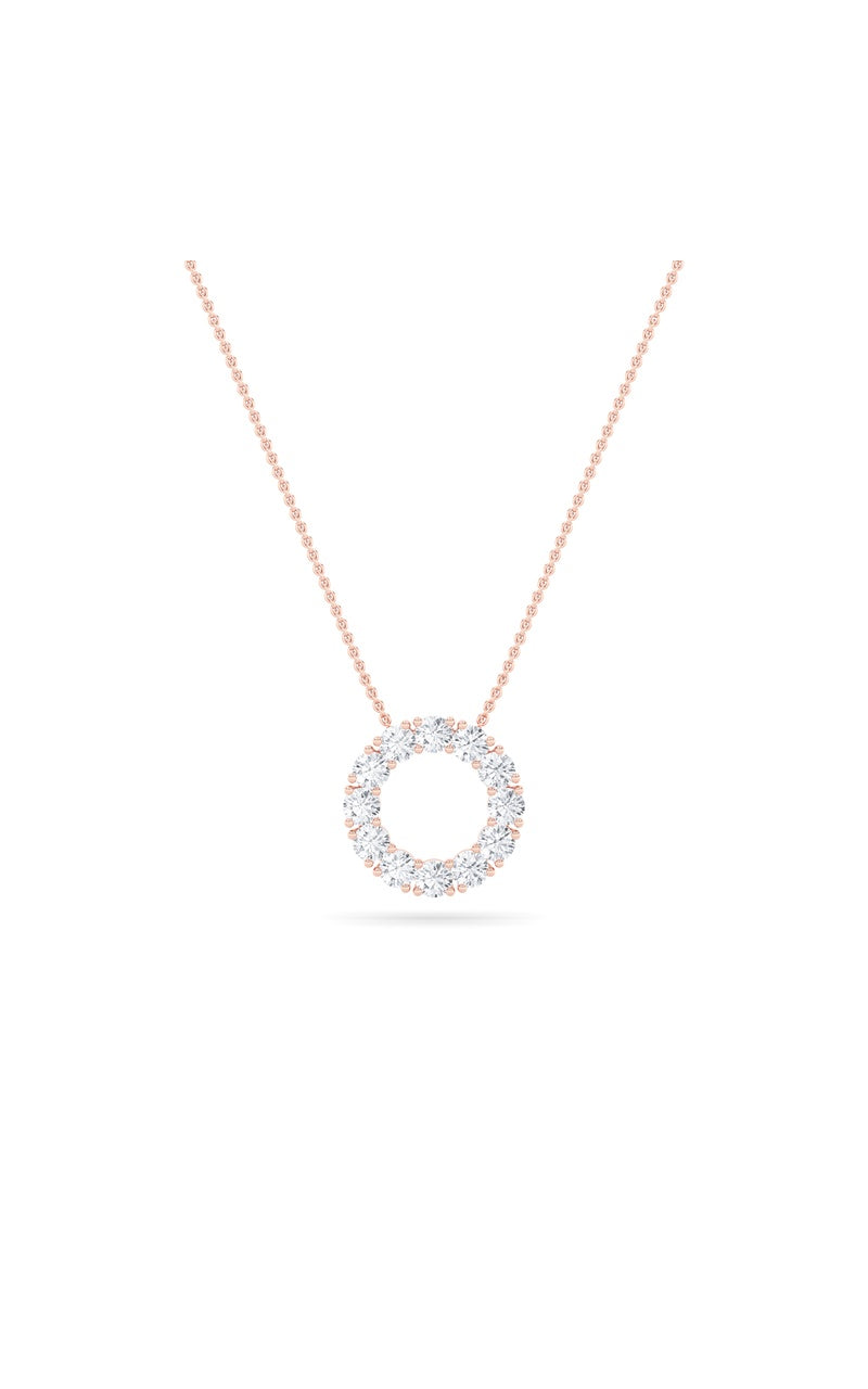 2Cttw Round Shaped Lab Grown Diamond (F/VS) Circle Pendant in 14K Gold