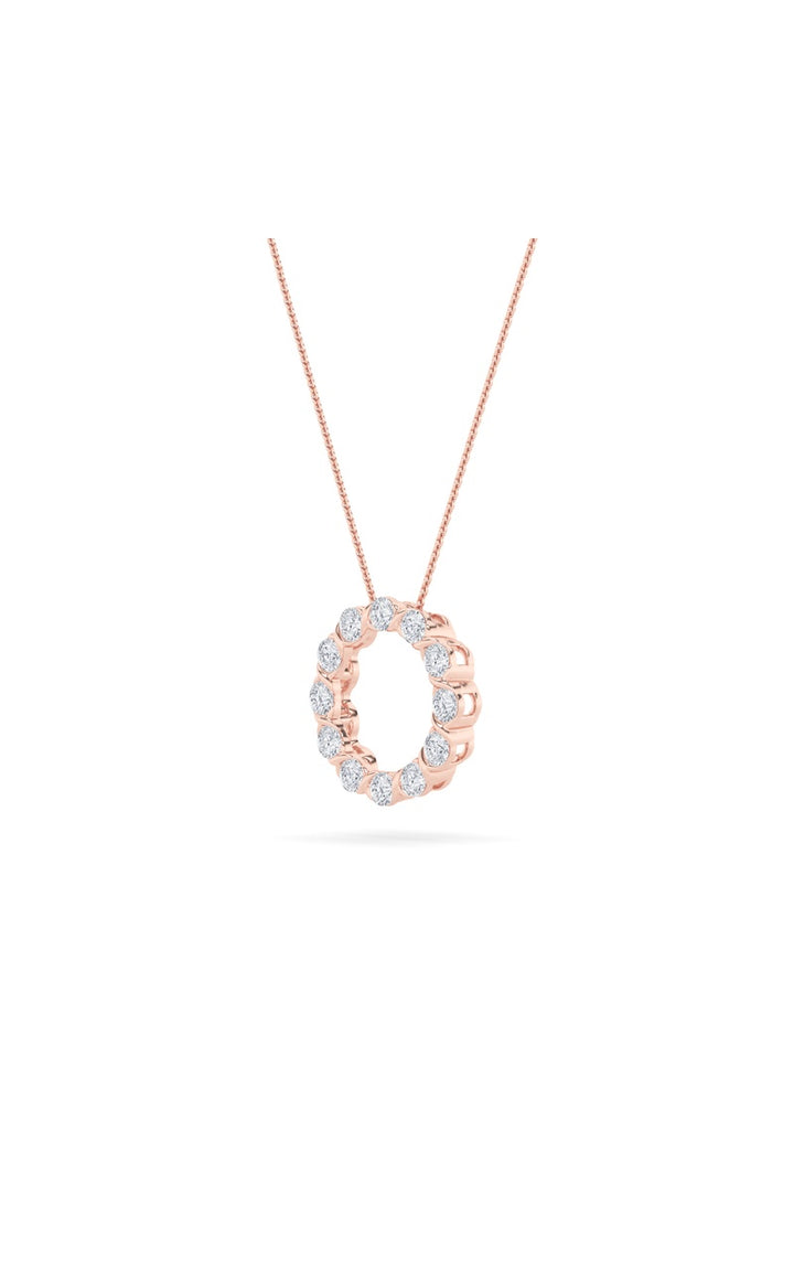 2Cttw Round Shaped Lab Grown Diamond (F/VS) Circle Pendant in 14K Gold