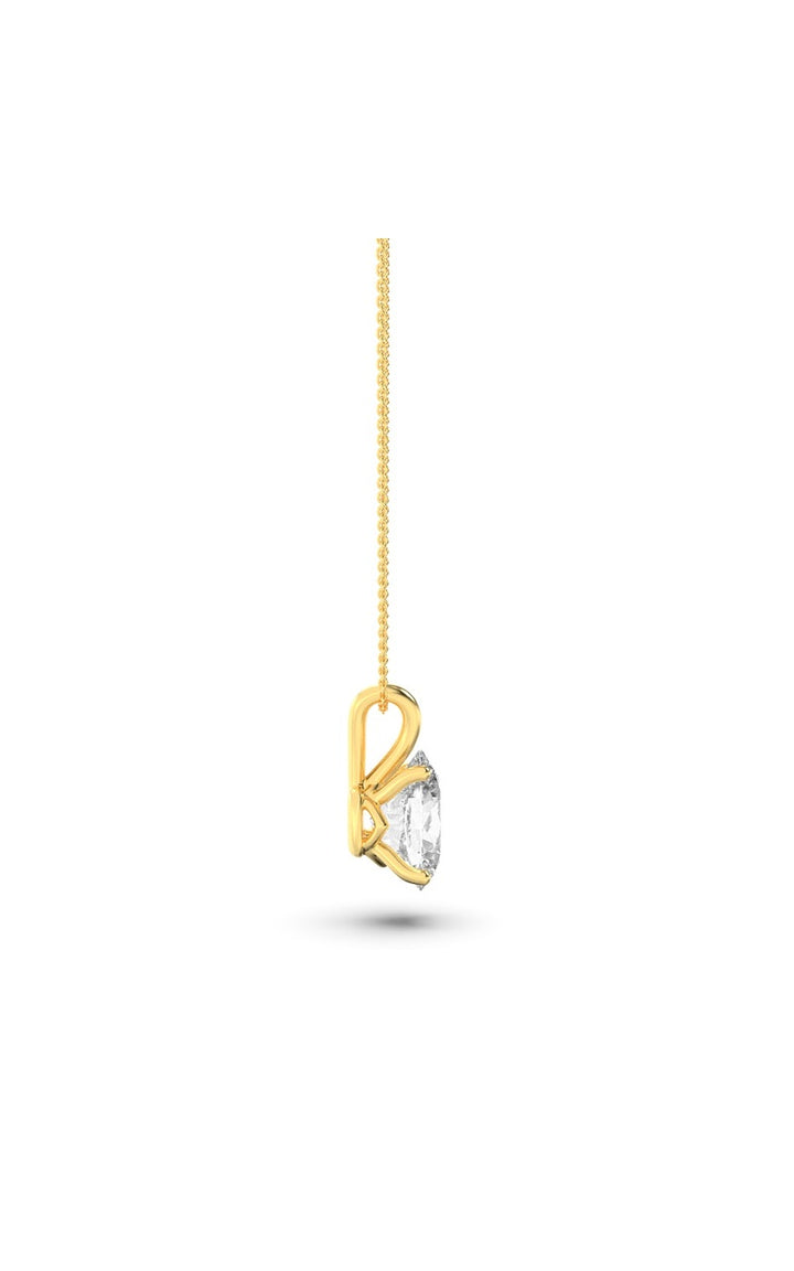 3Cttw Oval Shaped Lab Grown Diamond (F/VS) Split Bale Solitaire Pendant in 14K Gold