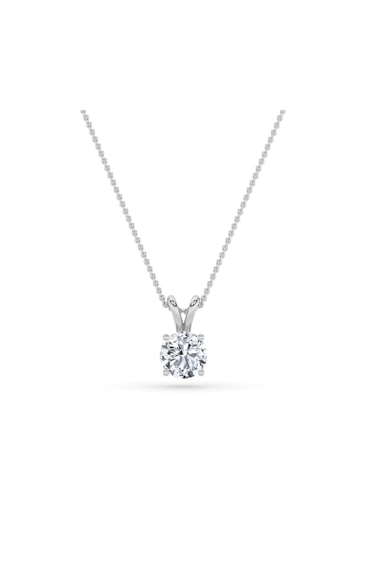 1Cttw Round Shaped Lab Grown Diamond (F/VS) Split Bale Solitaire Pendant in 14K Gold