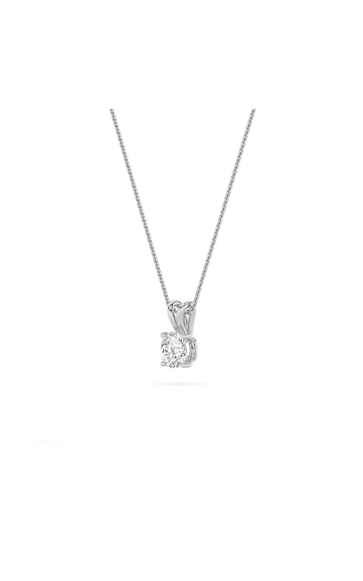 1Cttw Round Shaped Lab Grown Diamond (F/VS) Split Bale Solitaire Pendant in 14K Gold