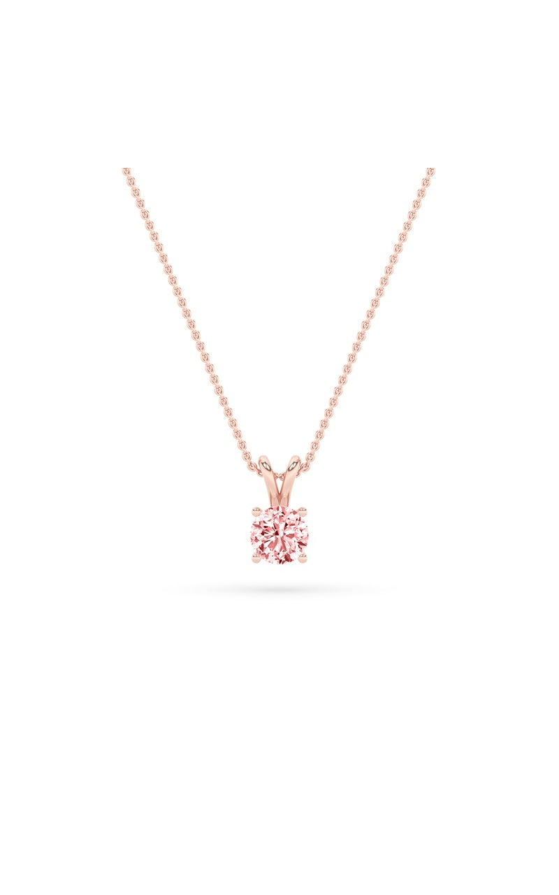 2Cttw Round Shaped Lab Grown Diamond (F/VS) SplitBale Solitaire Pendant in 14K Gold