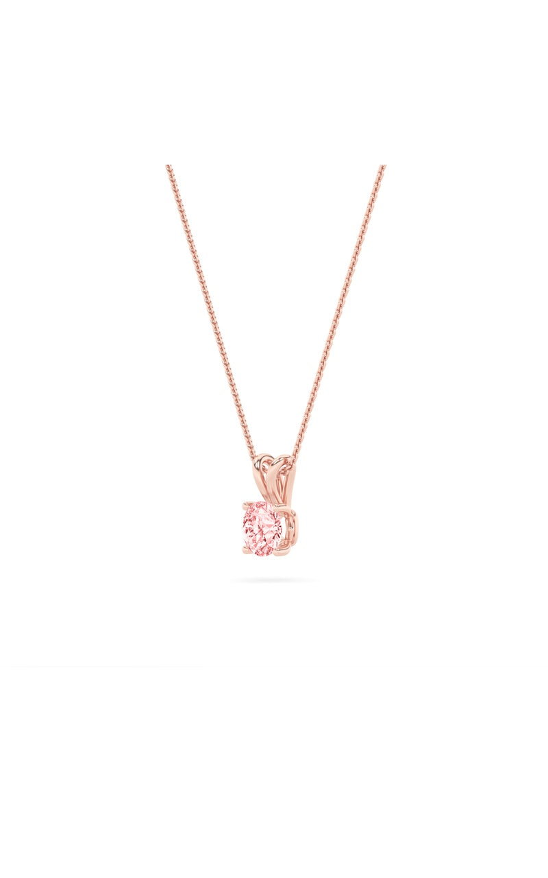 2Cttw Round Shaped Lab Grown Diamond (F/VS) SplitBale Solitaire Pendant in 14K Gold