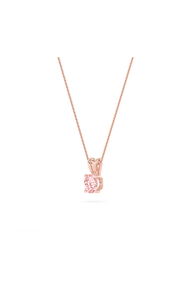 2Cttw Round Shaped Lab Grown Diamond (F/VS) SplitBale Solitaire Pendant in 14K Gold
