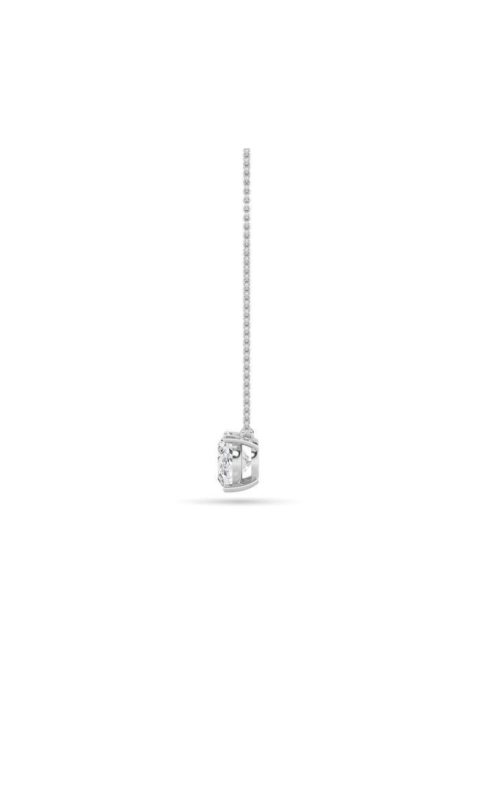 1Cttw Oval Shaped Lab Grown Diamond (F/VS) East West Solitaire Necklace in 14K Gold