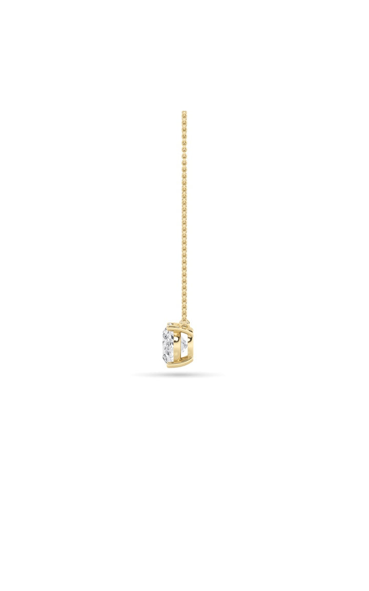 2Cttw Oval Shaped Lab Grown Diamond (F/VS) East West Solitaire Necklace in 14K Gold