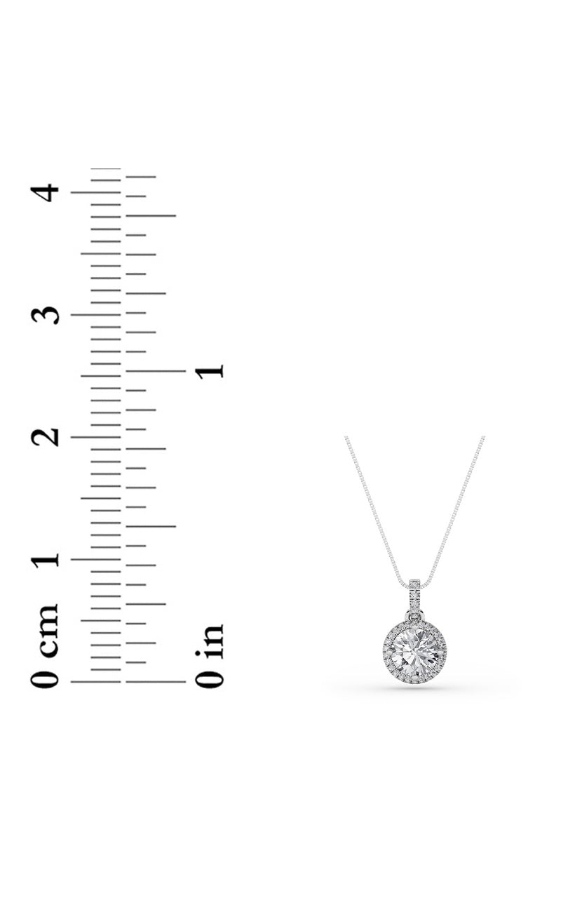 3Cttw Round Shaped Lab Grown Diamond (F/VS) Halo Pendant in 14K Gold