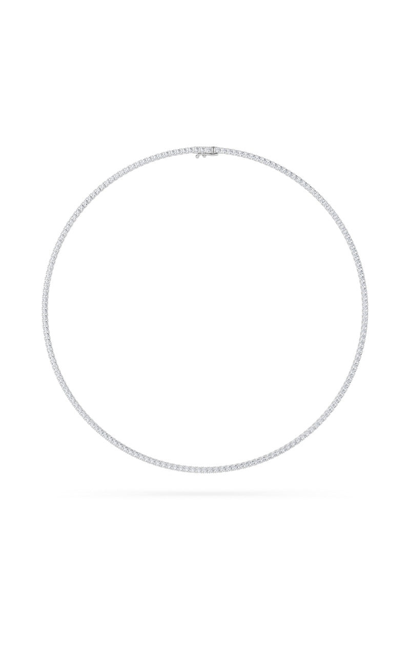9.5Cttw Round Shaped Lab Grown Diamond (F/VS) Petite Line Necklace in 14K Gold