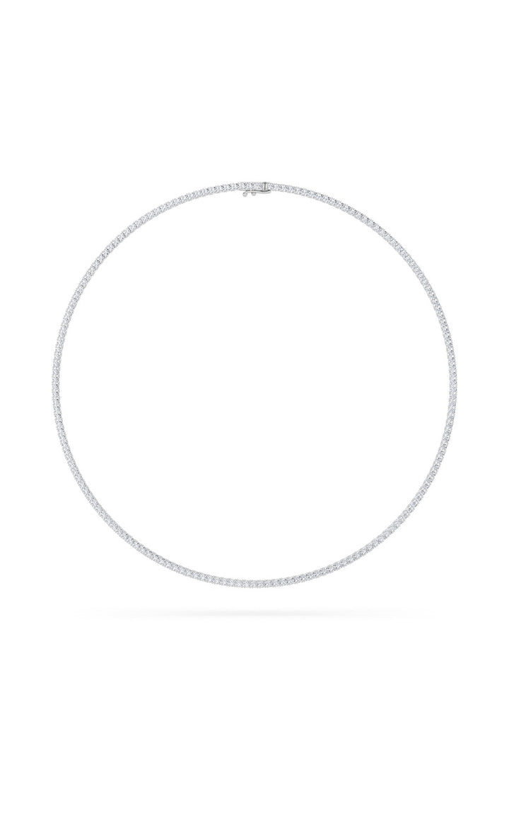 9.5Cttw Round Shaped Lab Grown Diamond (F/VS) Petite Line Necklace in 14K Gold