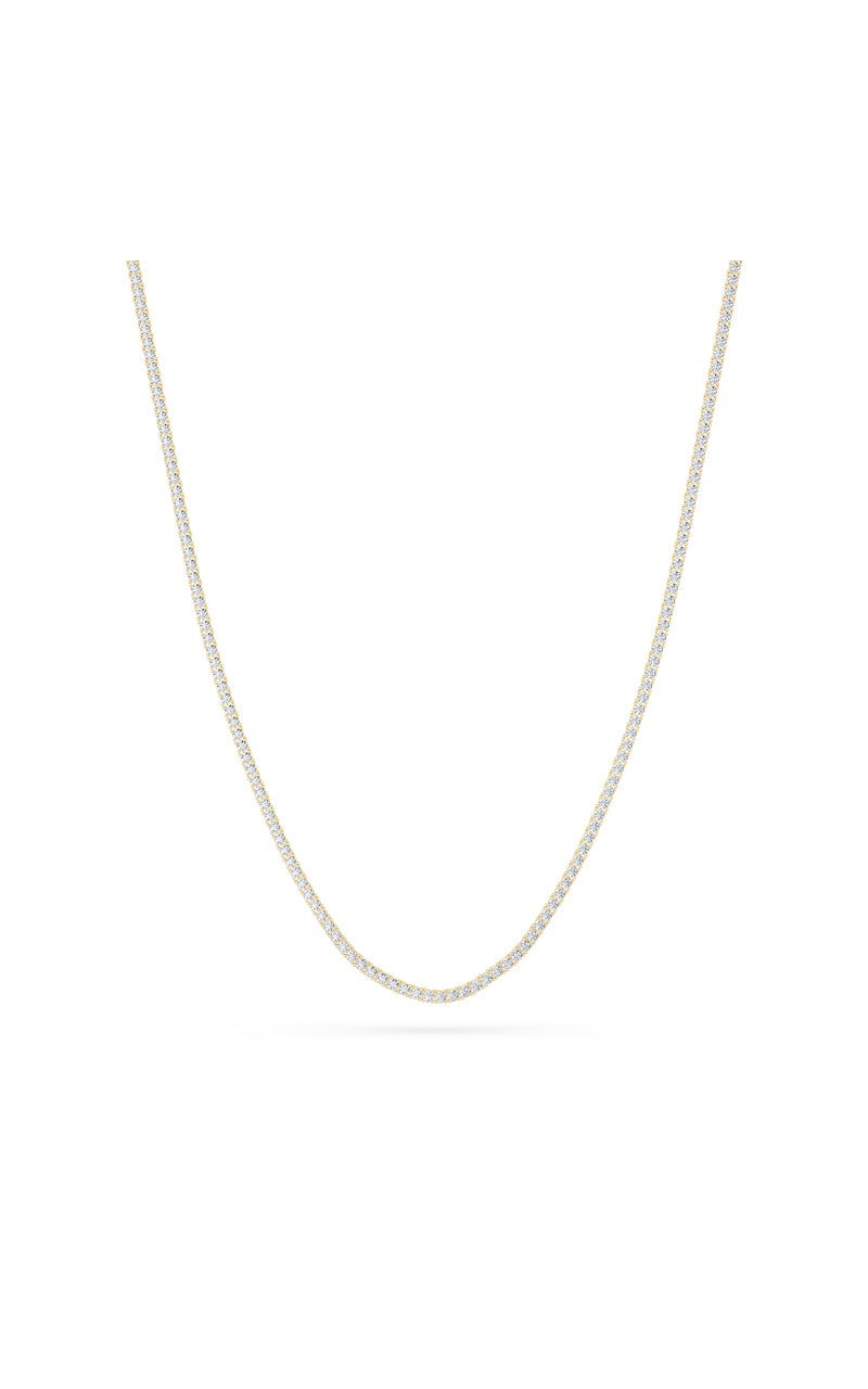 9.5Cttw Round Shaped Lab Grown Diamond (F/VS) Petite Line Necklace in 14K Gold