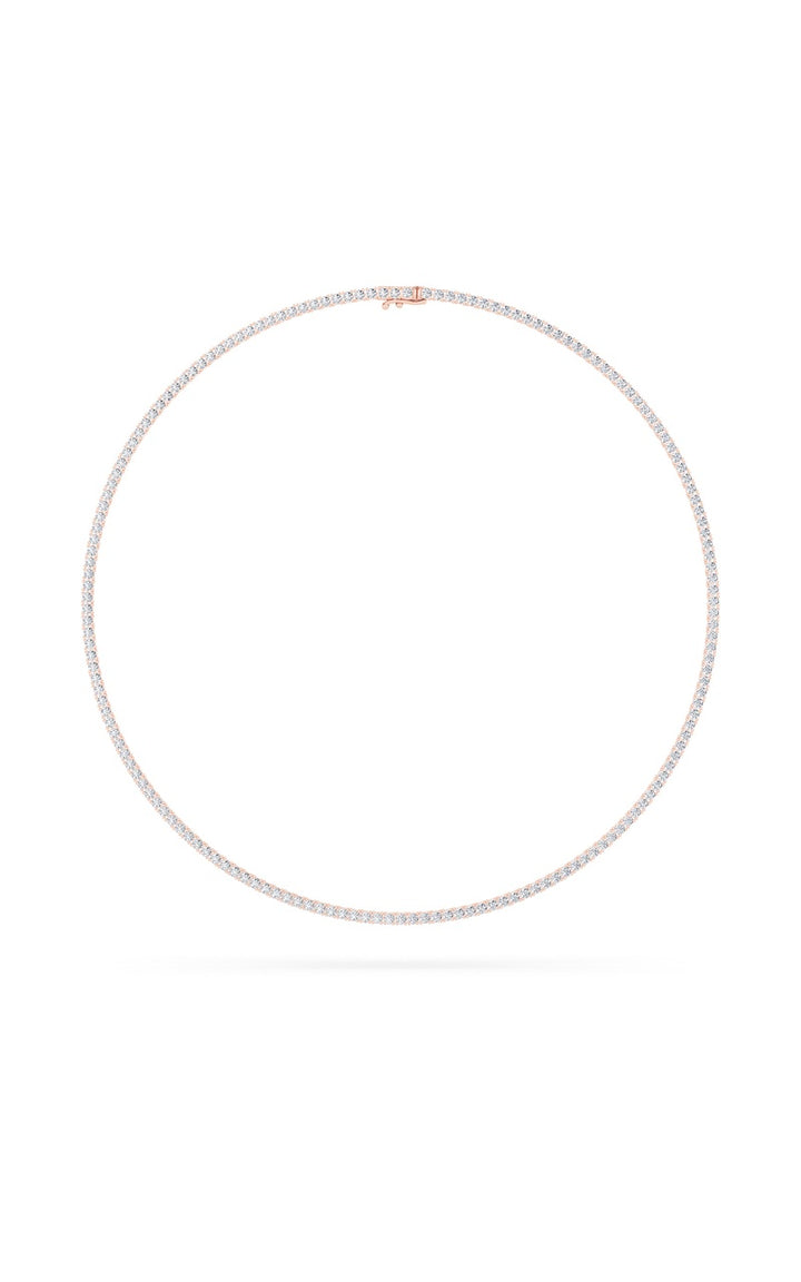 9.5Cttw Round Shaped Lab Grown Diamond (F/VS) Petite Line Necklace in 14K Gold