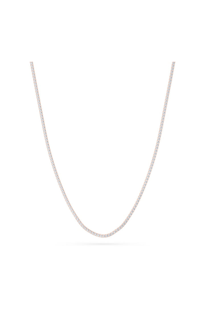 9.5Cttw Round Shaped Lab Grown Diamond (F/VS) Petite Line Necklace in 14K Gold
