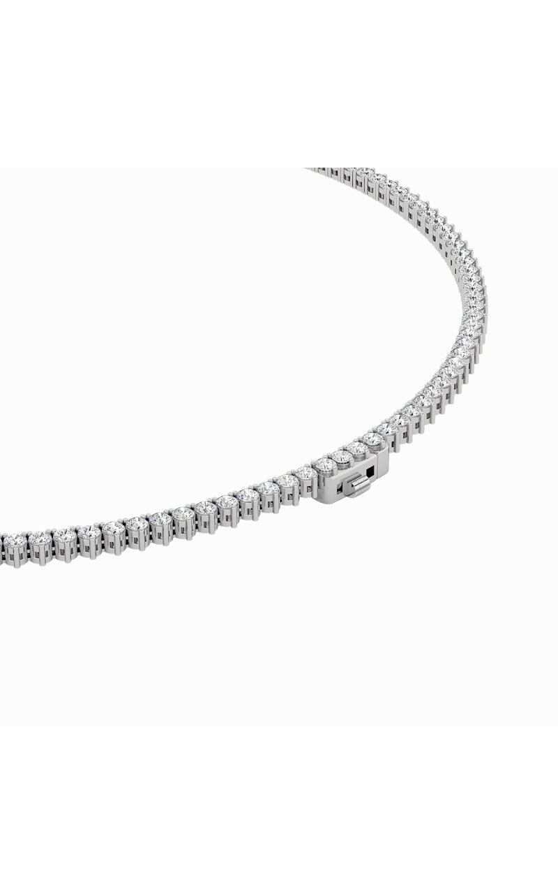 15Cttw Round Shaped Lab Grown Diamond (F/VS) Three Prong Graduating Necklace in 14K Gold