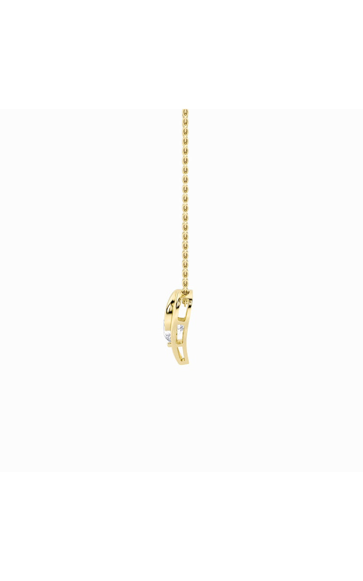 1Cttw Round Shaped Lab Grown Diamond (F/VS) Heart Shaped Pendant in 14K Gold